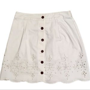 Cream Skirt Floral Embellishments